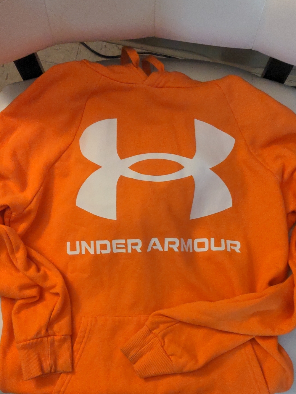 Under Armour Bright Orange Hoodie with White Logo